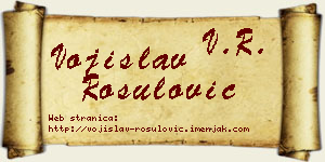 Vojislav Rošulović vizit kartica